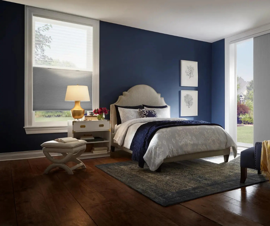 Top-down bottom-up cellular shades installed in an Austin modern home.